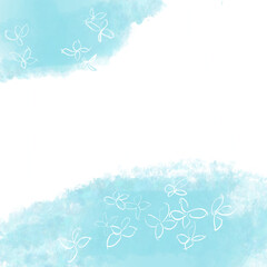 水色と白の花イラストの背景