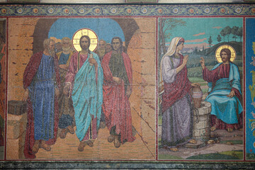Obraz na płótnie Canvas Mosaics in the interior of Church of the Savior on Blood, Saint Petersburg, Russia