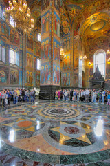 Obraz premium Mosaics in the interior of Church of the Savior on Blood, Saint Petersburg, Russia