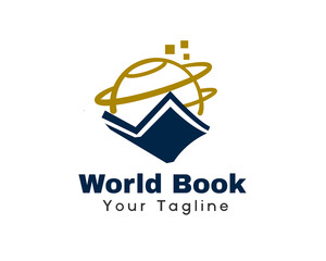 world globe earth planet book dictionary science logo icon symbol template illustration inspiration