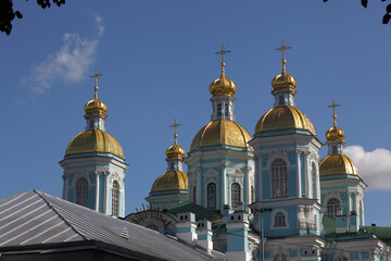 Fototapeta na wymiar St. Nicholas Naval Cathedral in Saint Petersburg, Russia