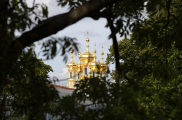 Golden dome of Catherine Palace, located in Tsarskoye Selo (Pushkin),Saint Petersburg, Russia