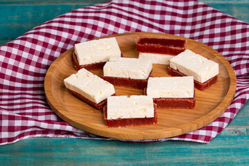Sweet guava paste with cheese; Tasty Brazilian Dessert