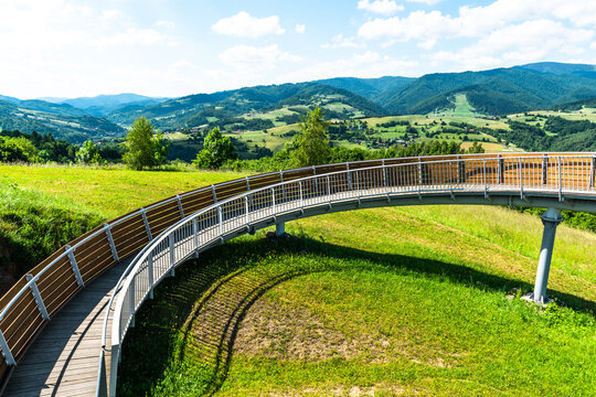 Panoramic view at Beskid Mountains and Poprad Park in Poland