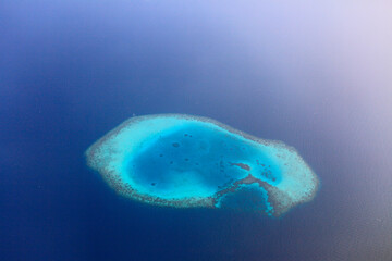 Aerial view of a maldivian island, Maldives