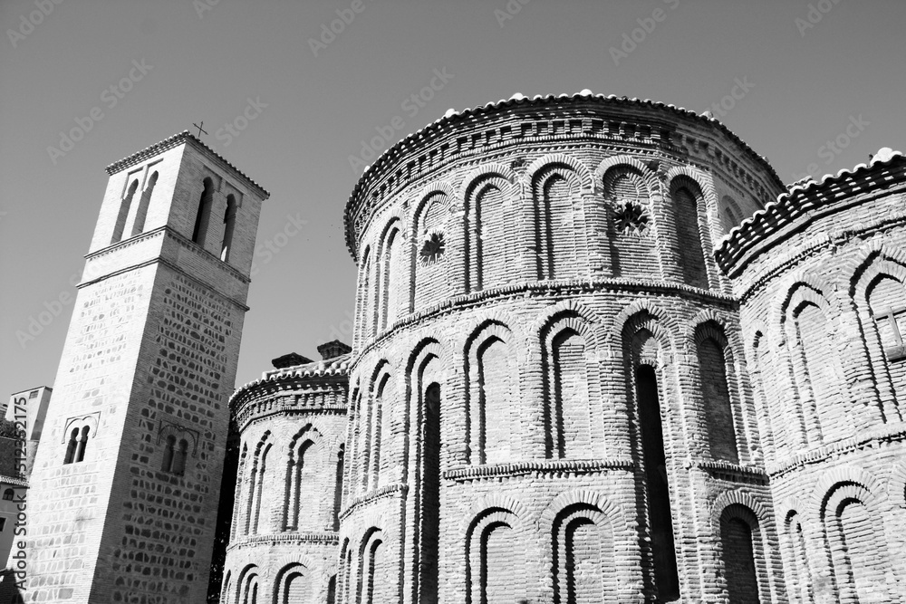 Canvas Prints Toledo, Spain. Black and white photo vintage style.