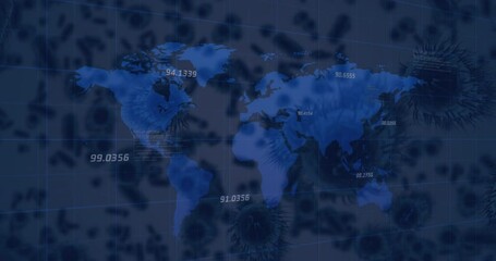 Animation of data processing over virus cells - Powered by Adobe