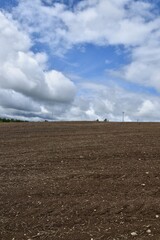 Fototapeta na wymiar A field before sowing, Sainte-Apolline, Québec, Canada