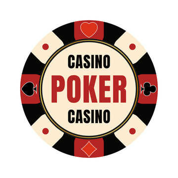 Red and black poker gaming chip