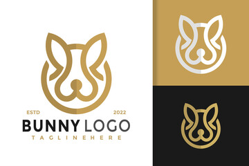 Bunny Mark Elegant Modern Logo Design  Vector Template
