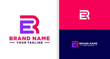 RE LOGO MONOGRAM LINE SIMPLE EDITABLE