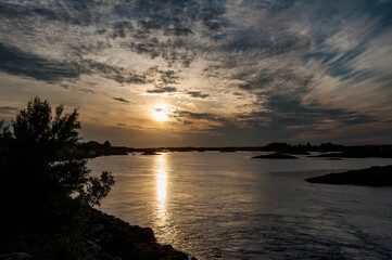 sunset over the river