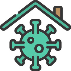 Fototapeta premium Virus In Home Icon