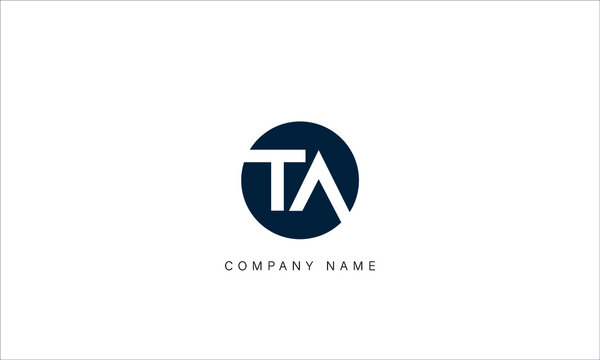 AT, TA Abstract Letters Logo Monogram