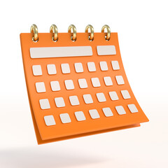 Monthly Calendar Plan Icon Logo. 3d Illustration