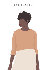 Fototapeta premium Afroamerican woman with ear length hair.