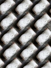 Pattern of tar soap with airy foam on the rustic black background. Handmade tar soap background.