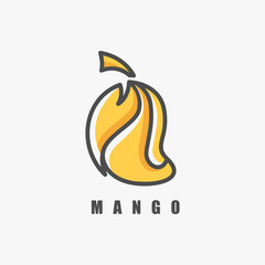 mango fruit illustration logo design