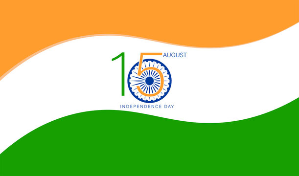 Happy indian independence day graphic design. India independence day ashoka or asoka chakra (Ashoka wheel) and emblem. Vector Illustration of 15th August Happy Independence Day of India.