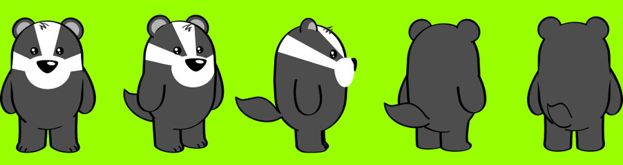 badger cartoon perspective pack in vector format