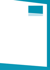 Page forma pattern. Layout. Sea color, blue and green. Empty space for text or picture. Тurquoise color. Label, placard, poster, banner.