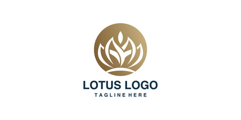 Lotus logo vector with creative unique concept Premium Vector