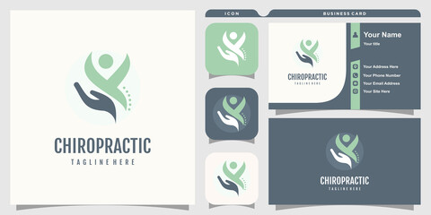 Chiropractic logo vector with creative unique concept Premium Vector