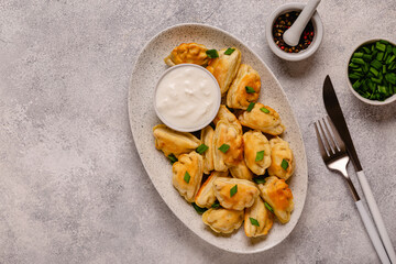 Dumplings, filled with mashed potatoes.