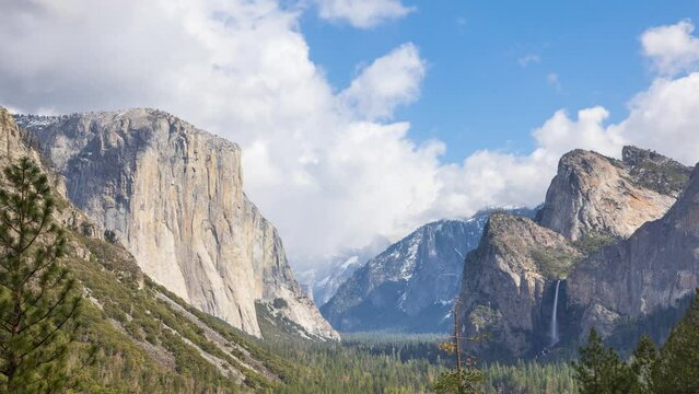 Time Lapse of the the clouds moving over the amazing landscape of Yosmite National Park in California.