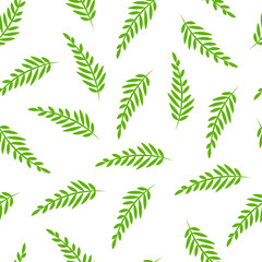 Vector design with leaves. Summer seamless pattern. Template illustration.