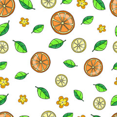 Fruit seamless vector background