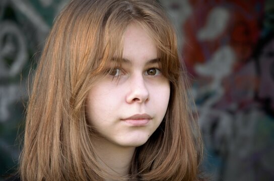 portrait of a girl in an abandoned building. The Brooding Teenager