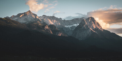 The Zugspitze at sunset