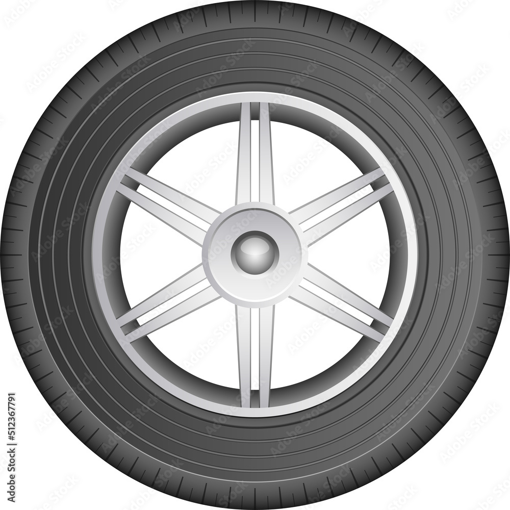 Wall mural Car tyre clipart design illustration