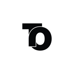 Letter TO simple logo design vector