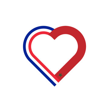recommend clip art: unity concept. heart ribbon icon of france and morocco flags. vector illustration isolated on white background