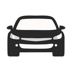 Simple icon modern sign car silhouette on background. Front view car icon. Vehicle inspiration vector. Editable vector. EPS10