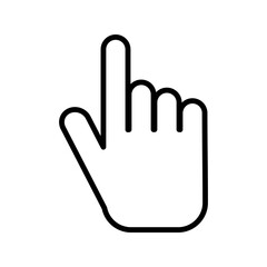 Fototapeta premium White hand cursor pointer icon. Flat version vector illustration. Stock vector illustration. Editable EPS10 Symbols.