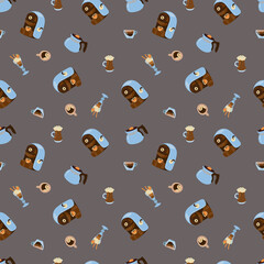 Coffee seamless pattern. Design for fabric, textile, wallpaper, packaging.	