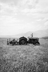 Fototapeta premium old tractor in field