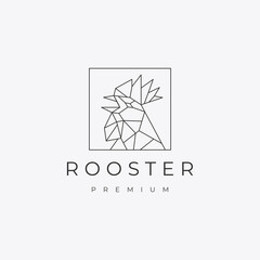 Rooster head logo icon design template