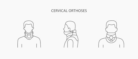 Cervical orthoses linear vector icon