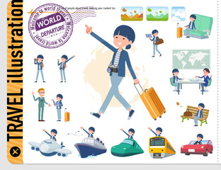 旅行に関するナチュラルスタイル女性のセット