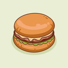Hand Drawn Delicious Burger Illustration