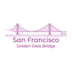 Vector illustration San Francisco Golned Gate Bridge.