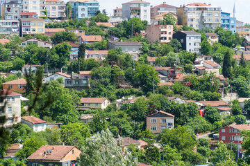 Ataturk kent ormani in Istanbul. Ataturk City Forest. Green spaces in Istanbul city. Green parks or...