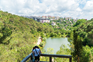 Ataturk kent ormani in Istanbul. Ataturk City Forest. Green spaces in Istanbul city. Green parks or...