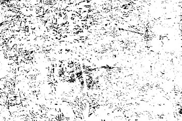 Grunge background black and white. Monochrome texture. Vector pattern of cracks, chips, scuffs. Abstract vintage surface