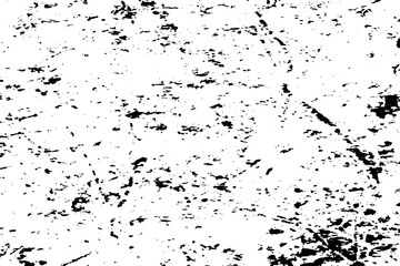 Grunge background black and white. Monochrome texture. Vector pattern of cracks, chips, scuffs. Abstract vintage surface