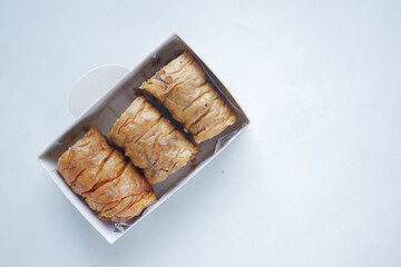  arabic dessert baklava on a white background 